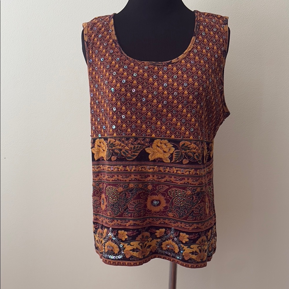 Bohemian Beaded Sleeveless Top - Women’s White Stag size XL